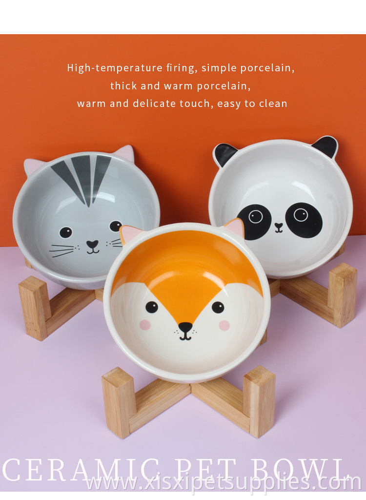 Factory Wholesale Ceramic Pet Cat Dog Food Bowl With Stand
